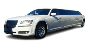 Chrysler 300 white limousine